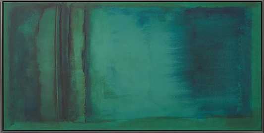 Modern Abstract Green Teal Oil Painting - Large Hand-Painted Contemporary Wall Art on Canvas #TC082