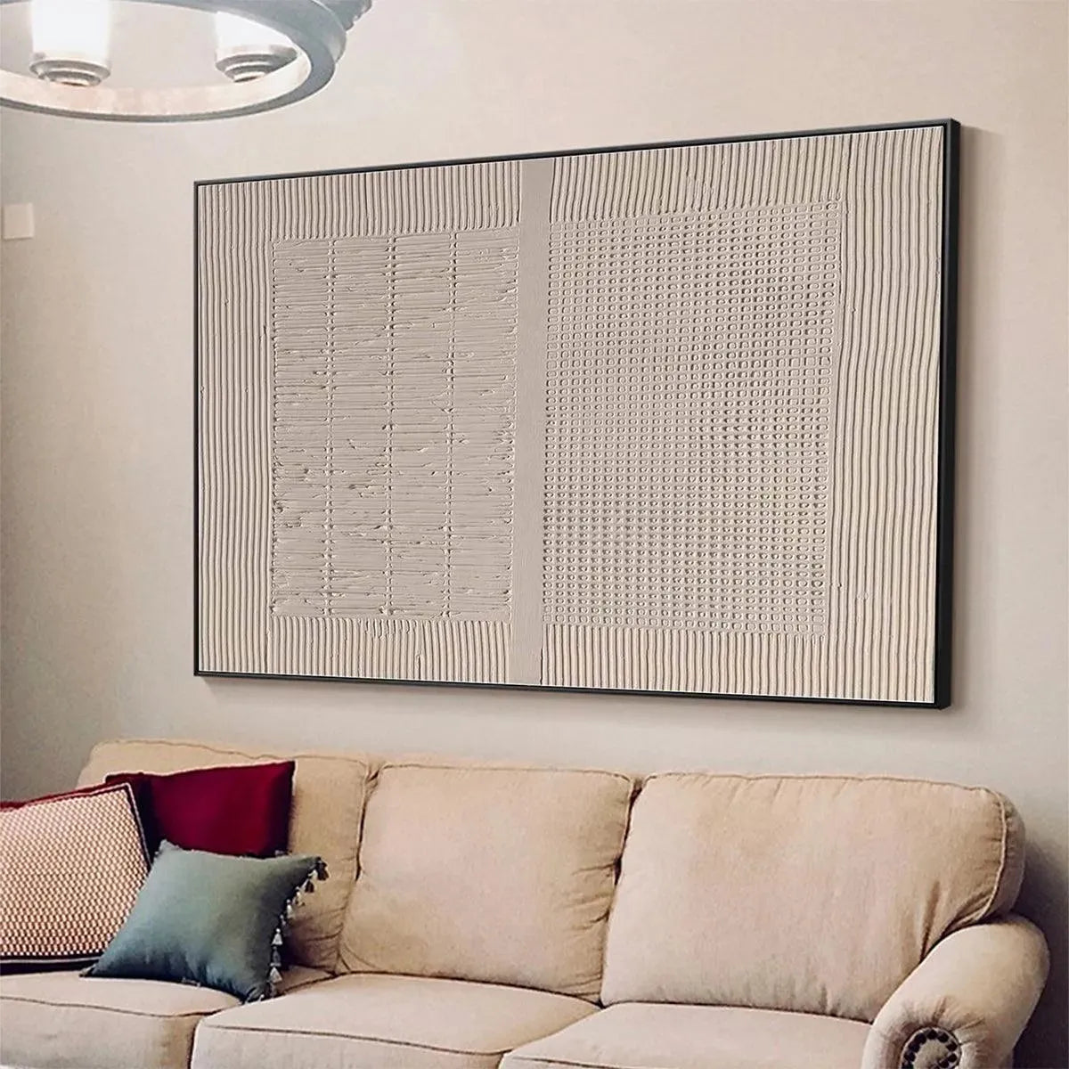 Large Beige Wabi Sabi Textured Wall Art - Minimalist Canvas Painting#ZZ 236