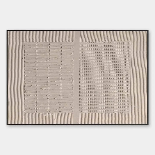 Large Beige Wabi Sabi Textured Wall Art - Minimalist Canvas Painting#ZZ 236
