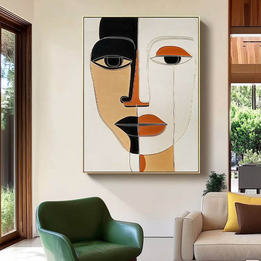 Two Faces Abstract Art | Duality & Contrast Painting