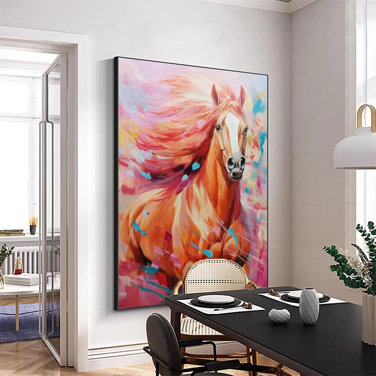Colorful Abstract Horse Painting - Vibrant Animal Wall Art#ZZ 261