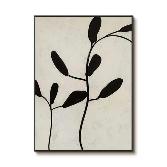 Serene Zen Botanical Wall Art - Minimalist Plant Canvas Painting #AA 033