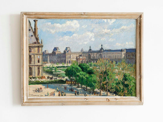 Place Du Carrousel, Paris - Vintage Impressionist Cityscape Oil Painting & French Street Scene Art #PC058