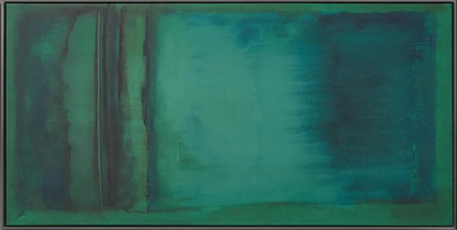 Modern Abstract Green Teal Oil Painting - Large Hand-Painted Contemporary Wall Art on Canvas #TC082