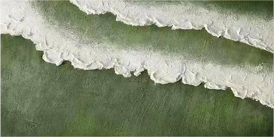 Large Green Abstract Wall Art | Modern Ocean Wave Canvas Art #TC 233