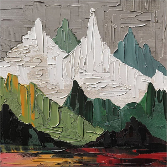 Large Abstract Mountain Wall Art | Modern Textured Painting#TC 231
