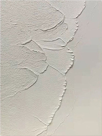 Minimalist White Textured Wall Art | Modern Neutral Canvas Art#TC 234