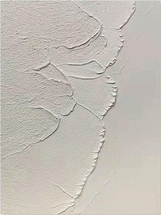 Minimalist White Textured Wall Art | Modern Neutral Canvas Art#TC 234