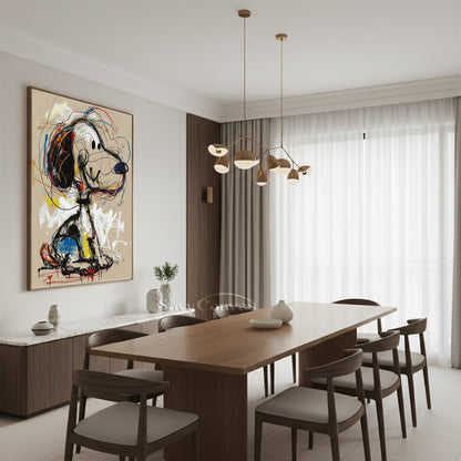 Modern Graffiti Snoopy Art - Large Hand-Painted Neo-Expressionist Pop Wall Art on Canvas #AA473