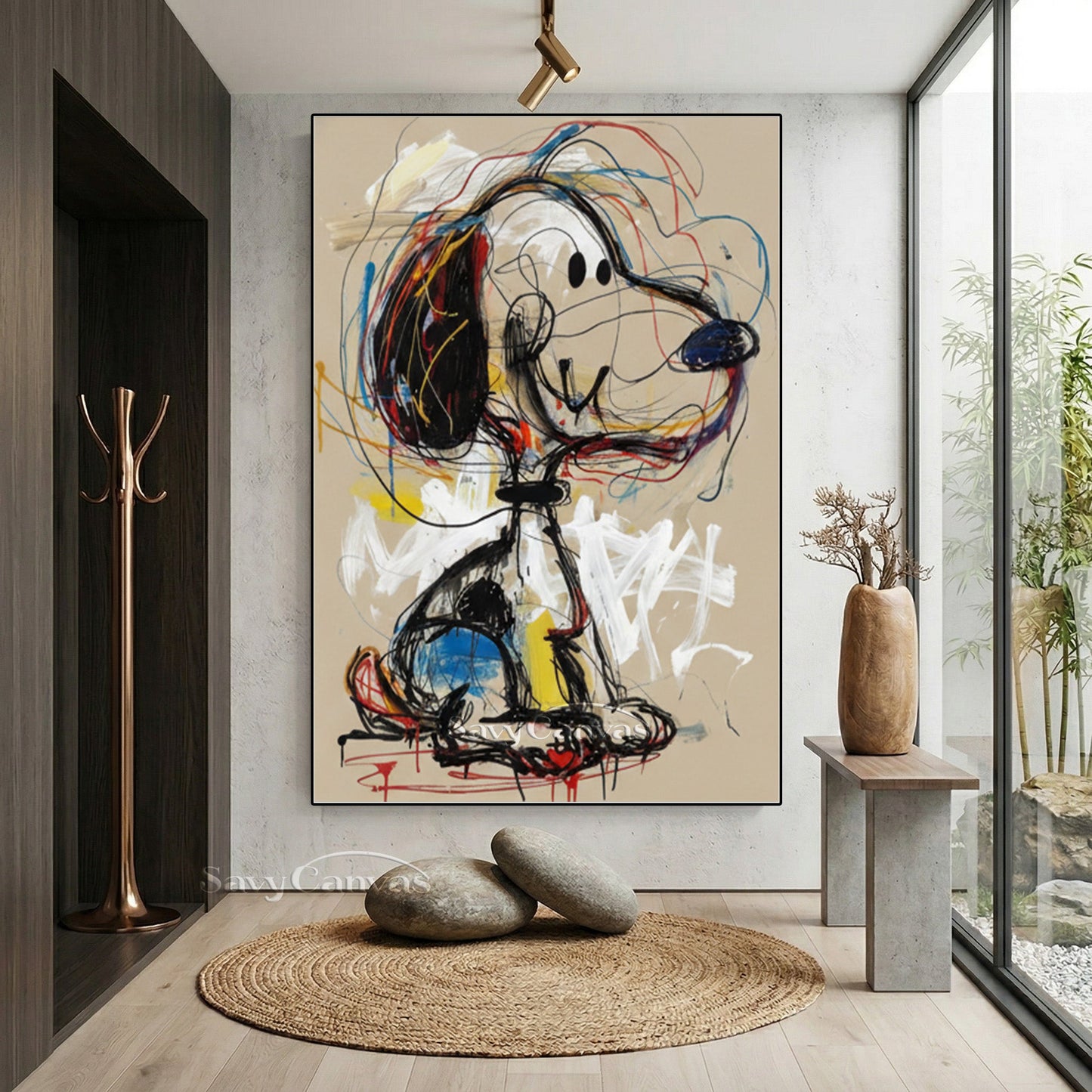 Modern Graffiti Snoopy Art - Large Hand-Painted Neo-Expressionist Pop Wall Art on Canvas #AA473