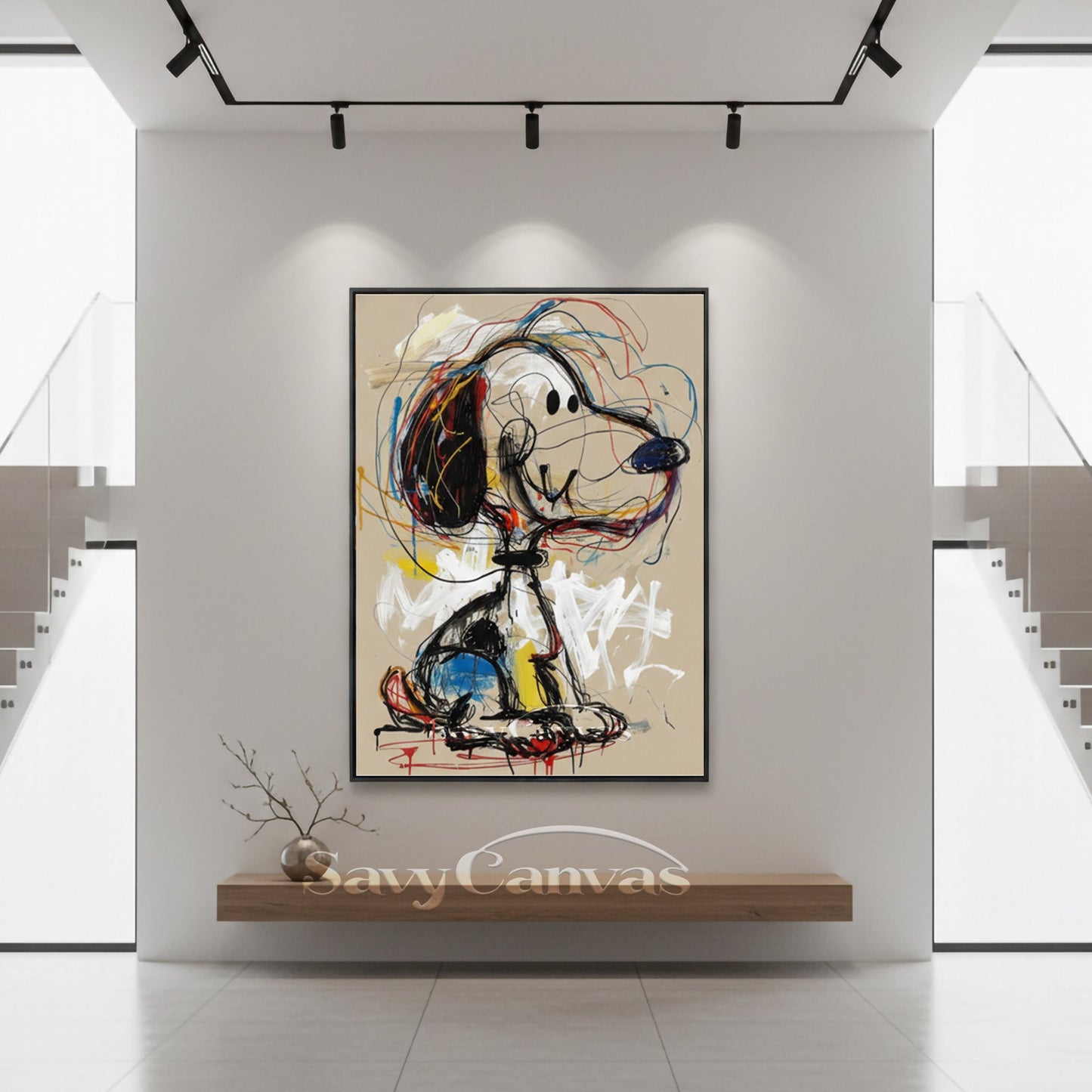Modern Graffiti Snoopy Art - Large Hand-Painted Neo-Expressionist Pop Wall Art on Canvas #AA473