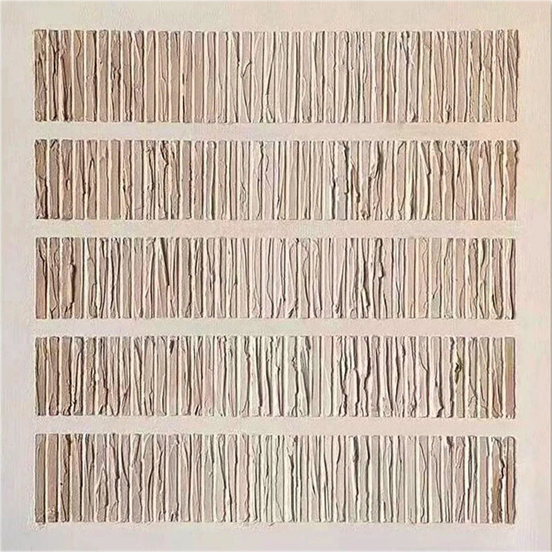 Modern Minimalist Wabi-Sabi Textured Wood Effect Canvas Artwork - Large Square Contemporary Abstract Wall Decor #TC240 #TC 240