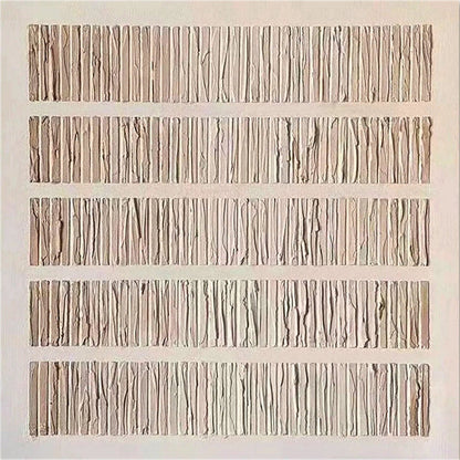 Modern Minimalist Wabi-Sabi Textured Wood Effect Canvas Artwork - Large Square Contemporary Abstract Wall Decor #TC240 #TC 240