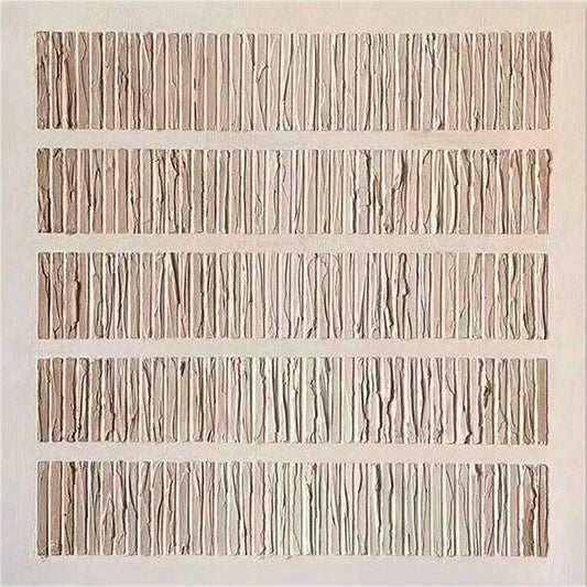 Modern Minimalist Wabi-Sabi Textured Wood Effect Canvas Artwork - Large Square Contemporary Abstract Wall Decor #TC240 #TC 240