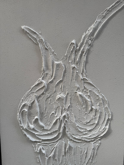 Minimalist Abstract Female Form Oil Painting - 2 Piece Textured Neutral Hand-Painted Set #ZZ204