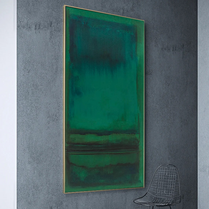 Modern Abstract Green Teal Oil Painting - Large Hand-Painted Contemporary Wall Art on Canvas #TC082