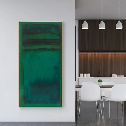 Modern Abstract Green Teal Oil Painting - Large Hand-Painted Contemporary Wall Art on Canvas #TC082