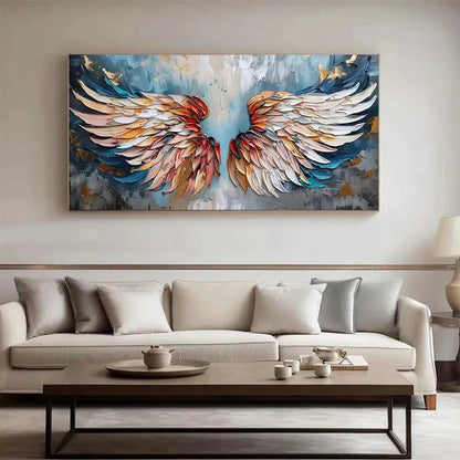 Textured Angel Wings Wall Art | Original Hand-Painted Canvas#ZZ 250