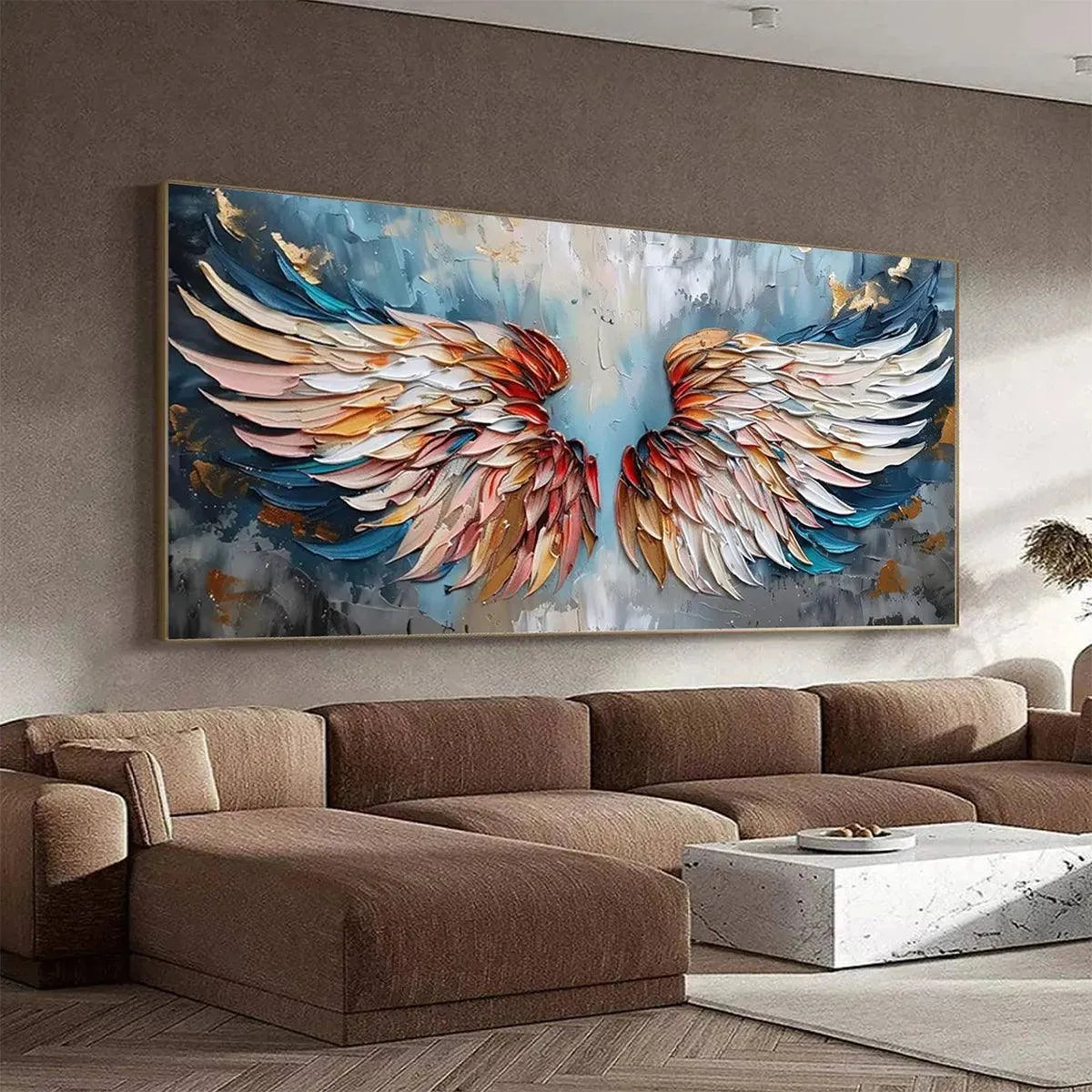 Textured Angel Wings Wall Art | Original Hand-Painted Canvas#ZZ 250