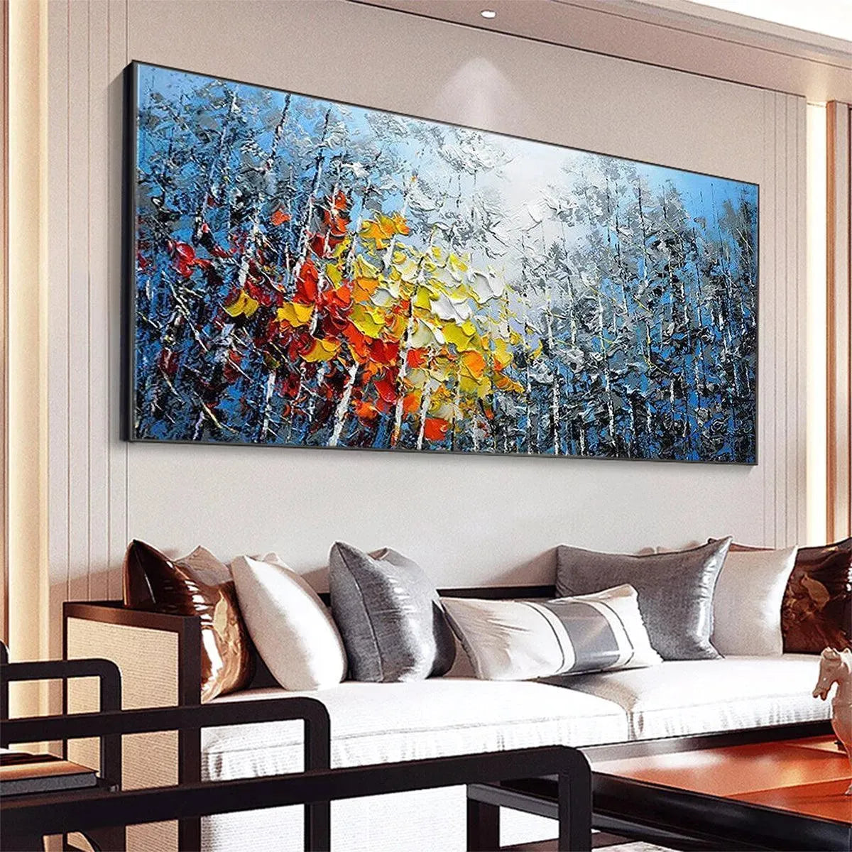 Abstract Colorful Forest Painting - Textured Landscape Wall Art #TC 244