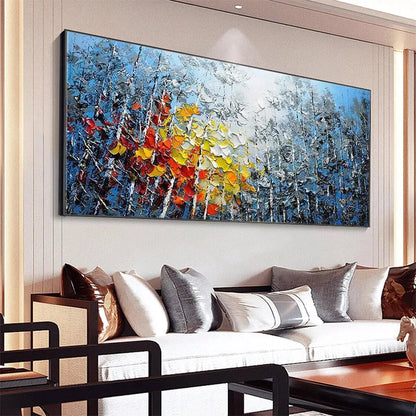 Abstract Colorful Forest Painting - Textured Landscape Wall Art #TC 244