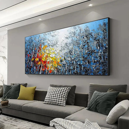 Abstract Colorful Forest Painting - Textured Landscape Wall Art #TC 244