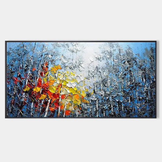 Abstract Colorful Forest Painting - Textured Landscape Wall Art #TC 244