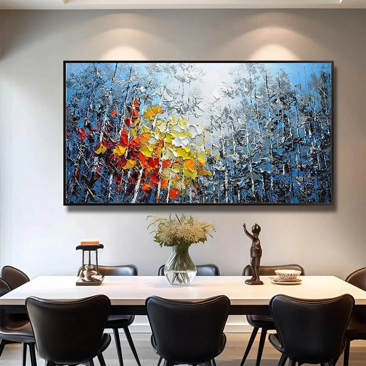 Abstract Colorful Forest Painting - Textured Landscape Wall Art #TC 244