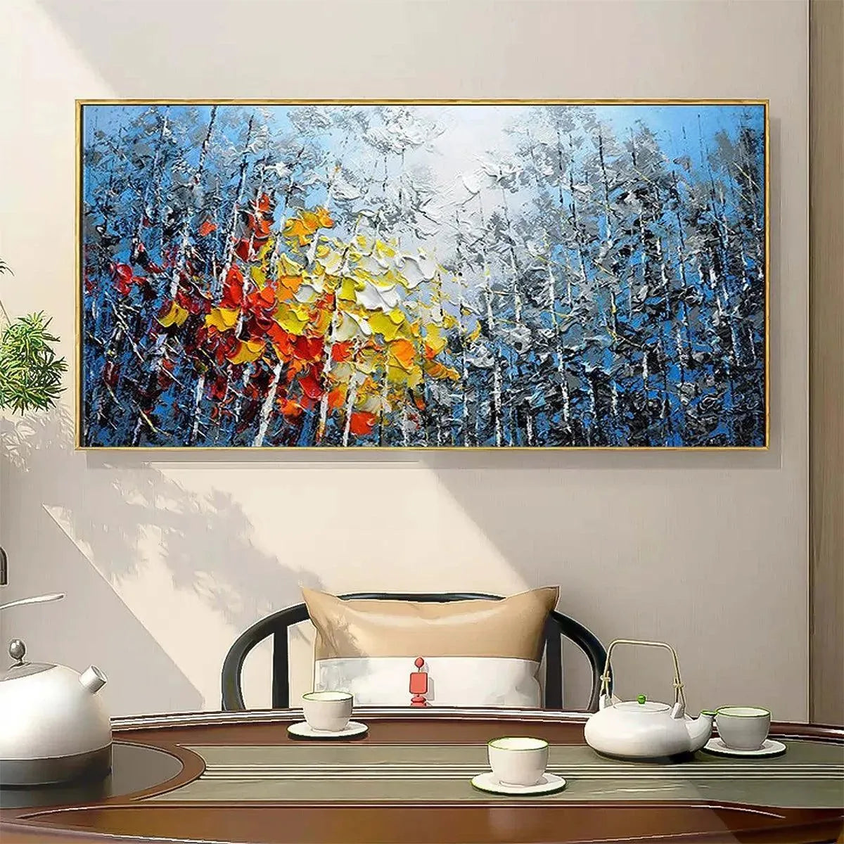 Abstract Colorful Forest Painting - Textured Landscape Wall Art #TC 244