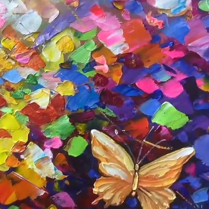 Colorful Abstract Butterfly Painting - Vibrant Animal Wall Art#ZZ 258