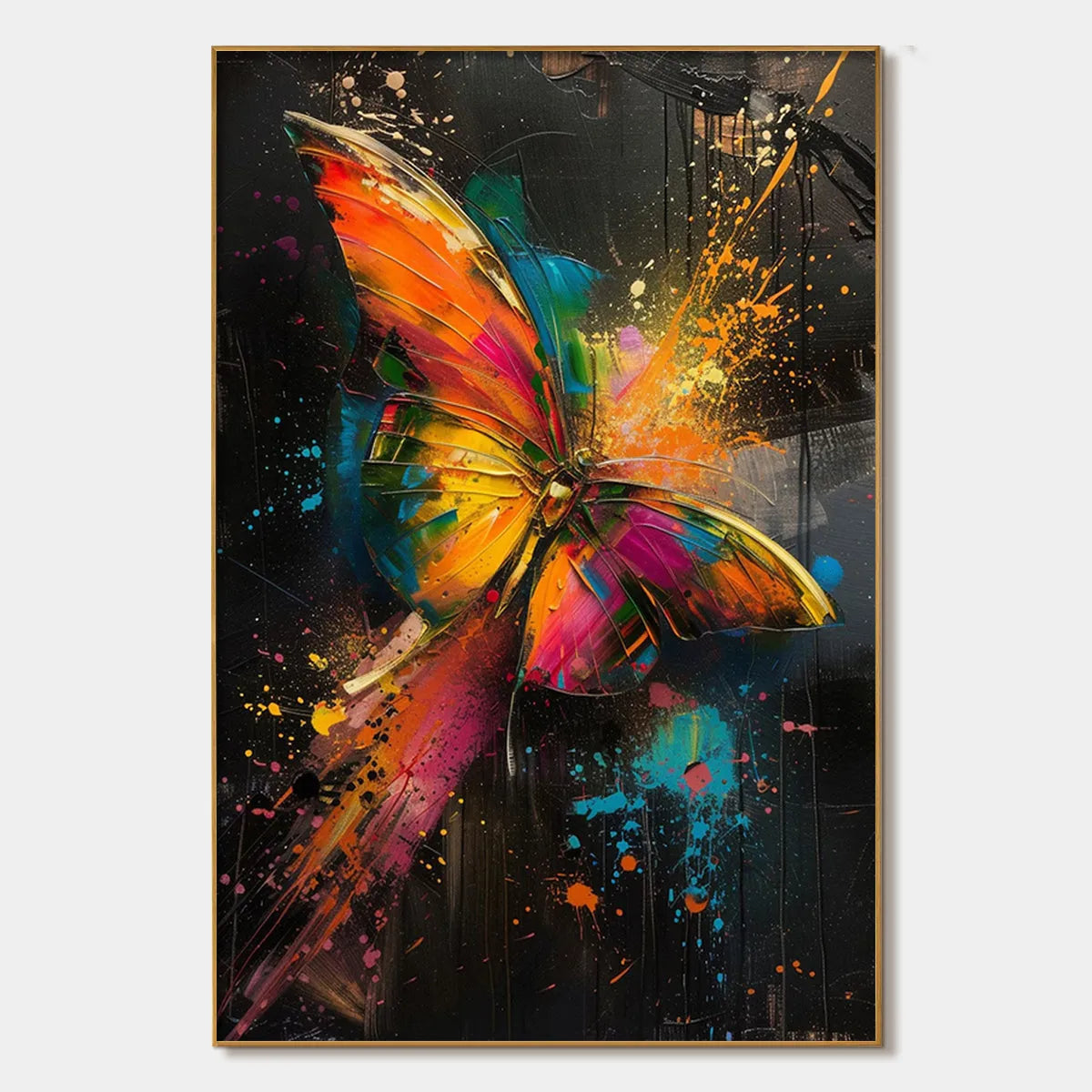 Vibrant Abstract Butterfly Painting - Bold Animal Wall Art #ZZ 259