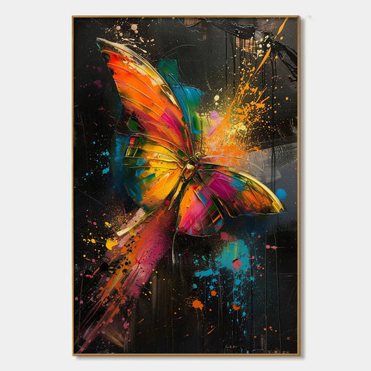 Vibrant Abstract Butterfly Painting - Bold Animal Wall Art #ZZ 259