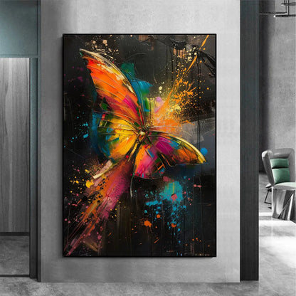 Vibrant Abstract Butterfly Painting - Bold Animal Wall Art #ZZ 259