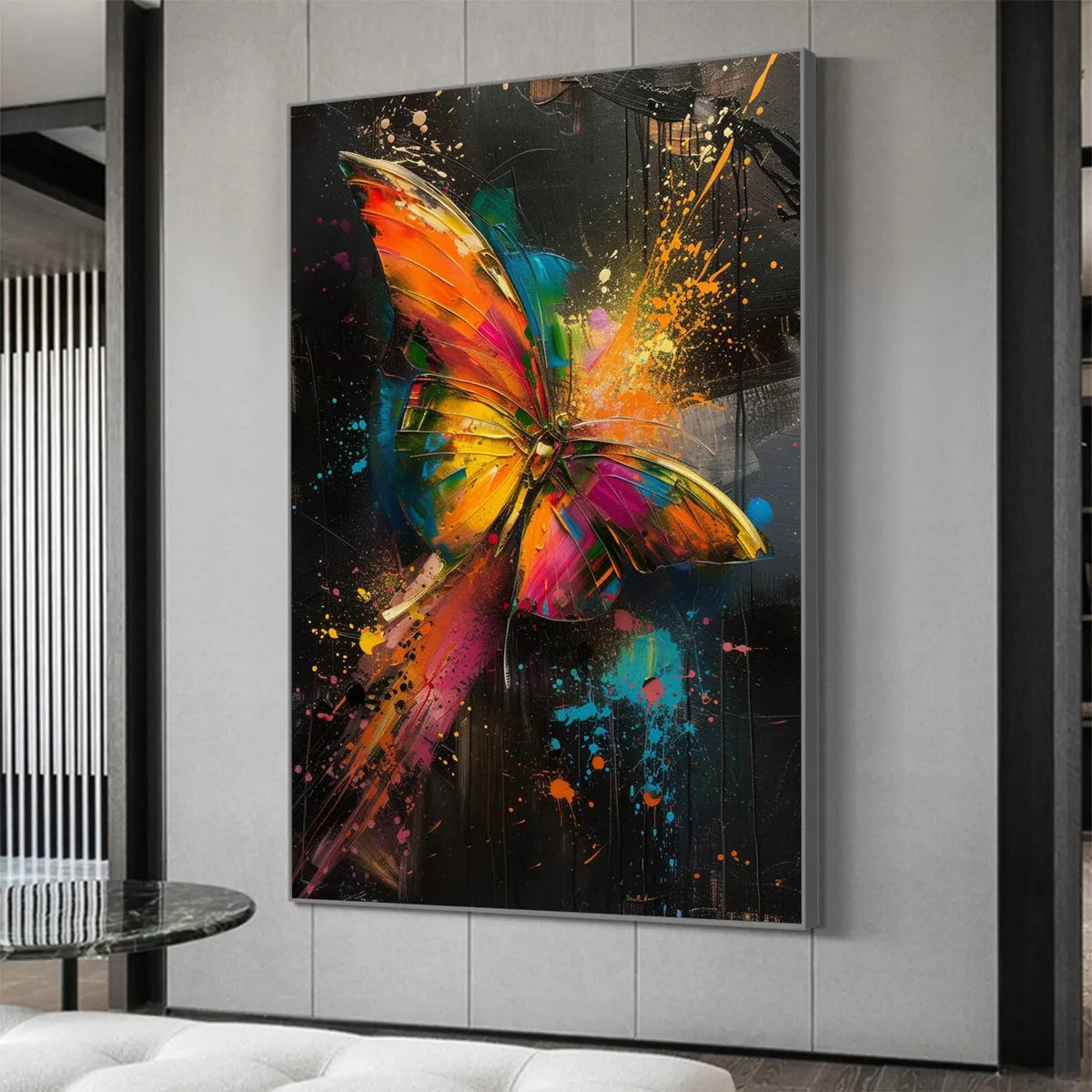 Vibrant Abstract Butterfly Painting - Bold Animal Wall Art #ZZ 259