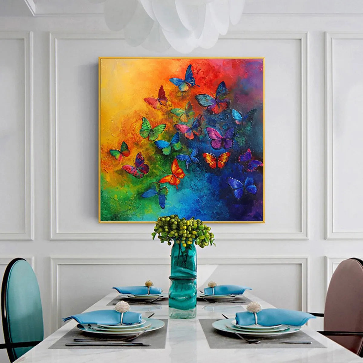 Colorful Abstract Butterfly Painting - Vibrant Animal Wall Art#ZZ 260