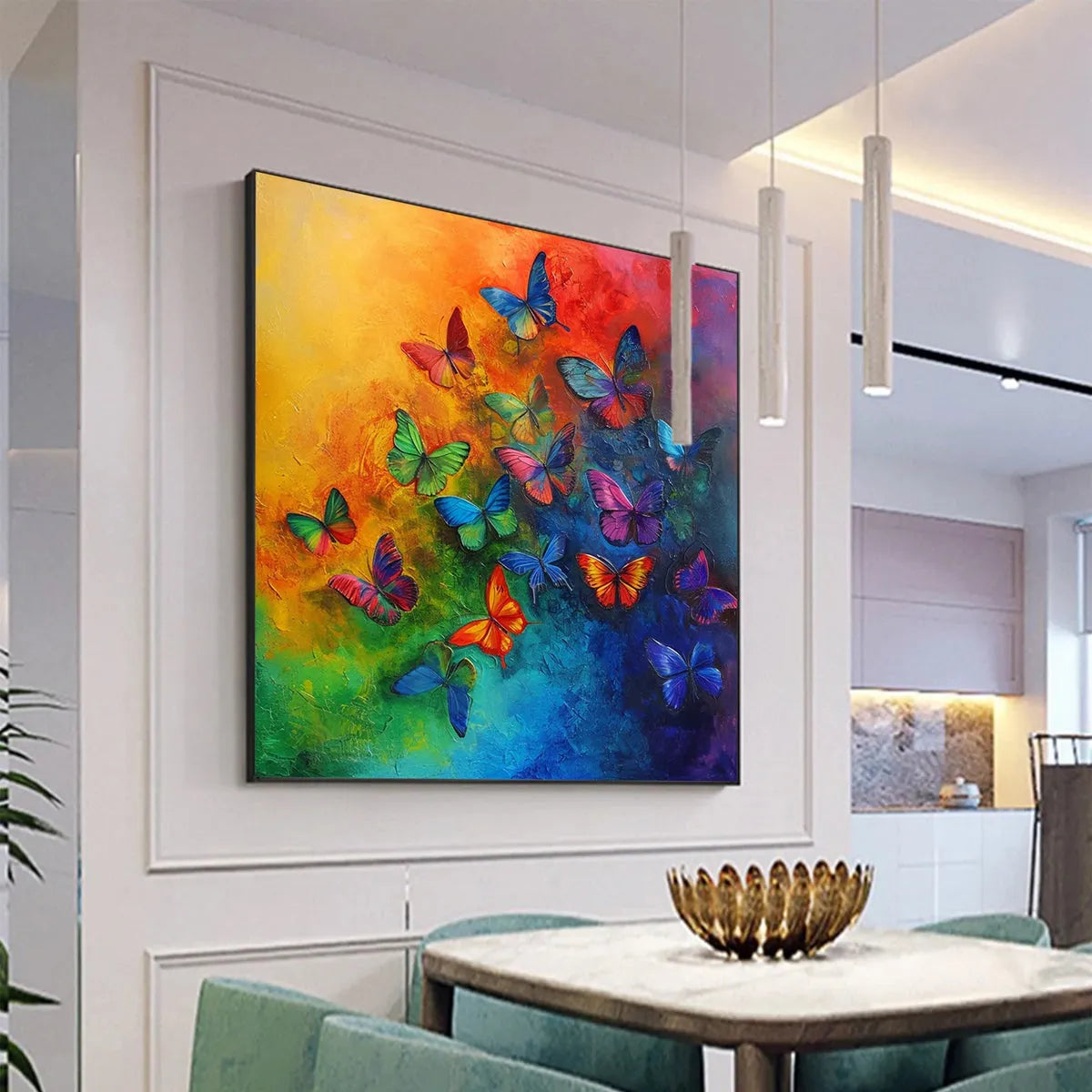 Colorful Abstract Butterfly Painting - Vibrant Animal Wall Art#ZZ 260