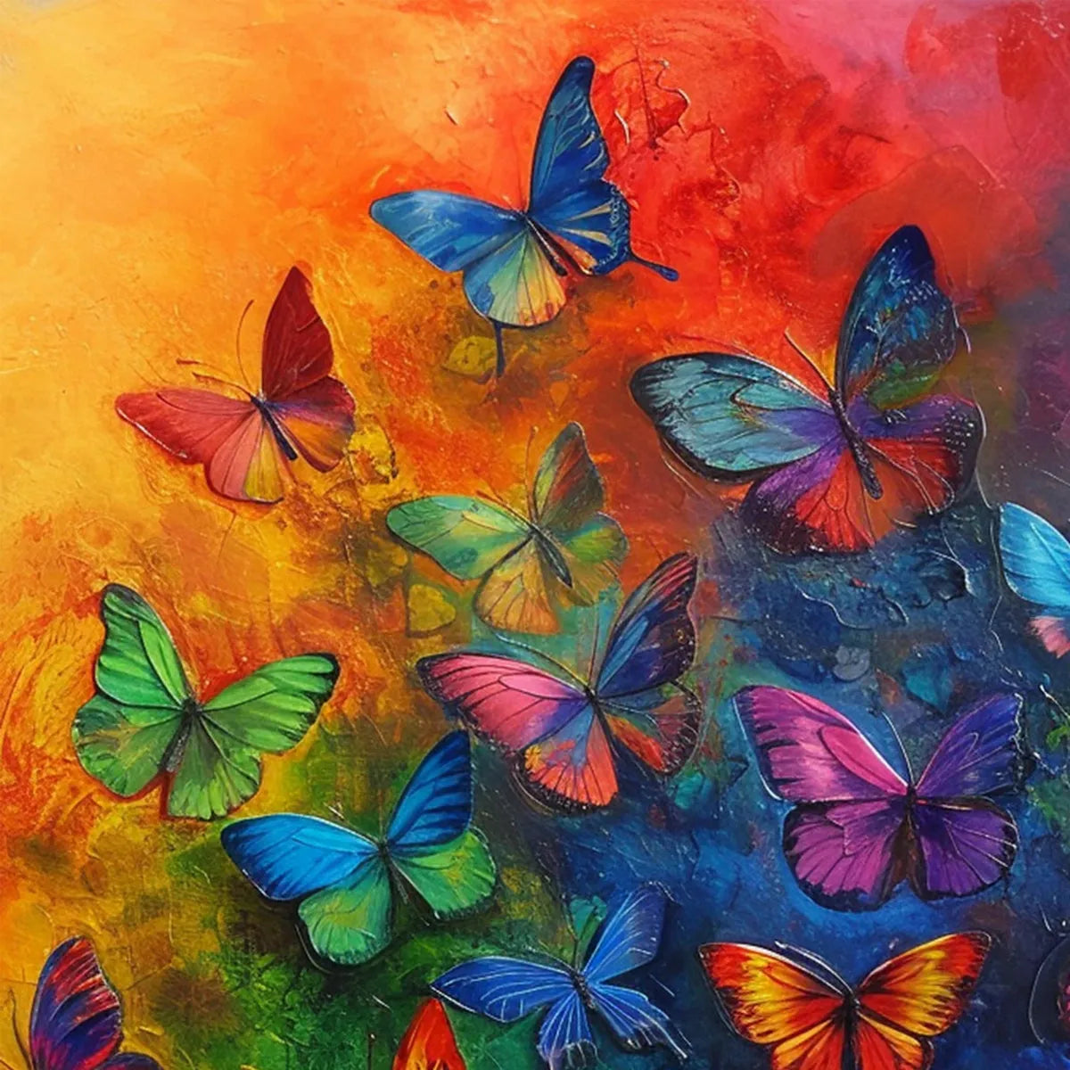 Colorful Abstract Butterfly Painting - Vibrant Animal Wall Art#ZZ 260