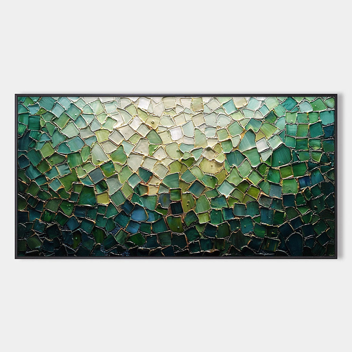 Emerald Green Textured Abstract Art - Large Hand-Painted Original Oil Painting on Canvas #ZZ248
