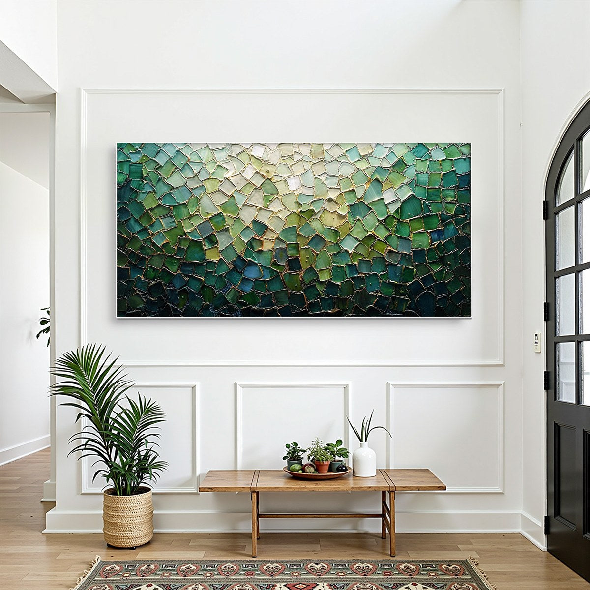 Emerald Textured Abstract Art | Original Green Canvas Painting #ZZ 248