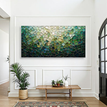 Emerald Textured Abstract Art | Original Green Canvas Painting #ZZ 248