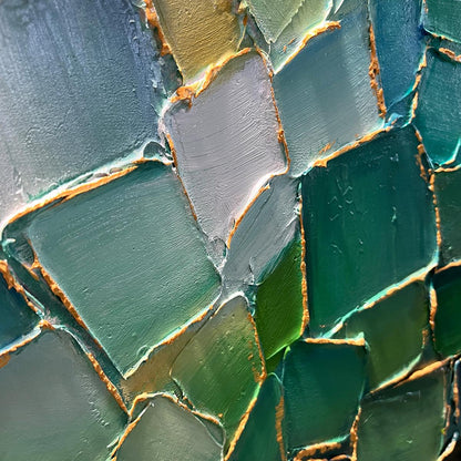 Emerald Green Textured Abstract Art - Large Hand-Painted Original Oil Painting on Canvas #ZZ248