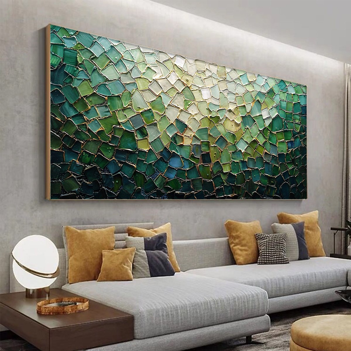 Emerald Green Textured Abstract Art - Large Hand-Painted Original Oil Painting on Canvas #ZZ248
