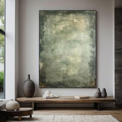 Textured Green Abstract Art | Modern Earth Tone Wall Decor #AA 054