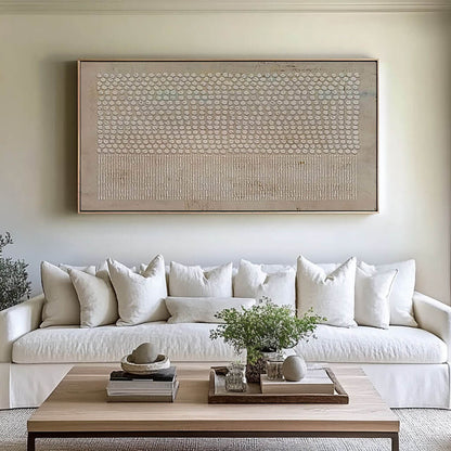 Large Textured 3D Beige Abstract Art | Minimalist Neutral Plaster Wall Decor #AA 059