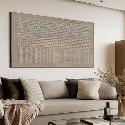 Large Textured 3D Beige Abstract Art | Minimalist Neutral Plaster Wall Decor #AA 059