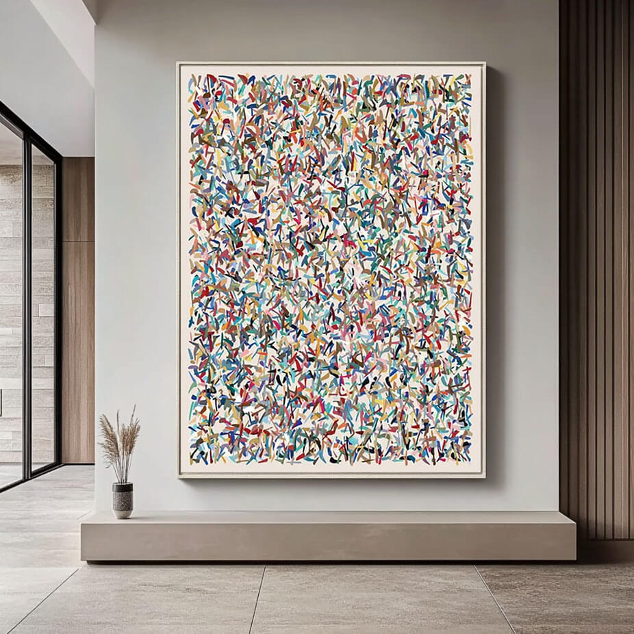 Textured Abstract Confetti Painting | Modern Multicolor Vibrant Wall Art for Home Decor #AA 060