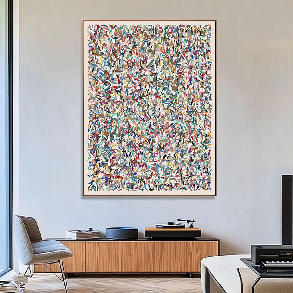 Textured Abstract Confetti Painting | Modern Multicolor Vibrant Wall Art for Home Decor #AA 060