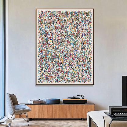 Textured Abstract Confetti Painting | Modern Multicolor Vibrant Wall Art for Home Decor #AA 060