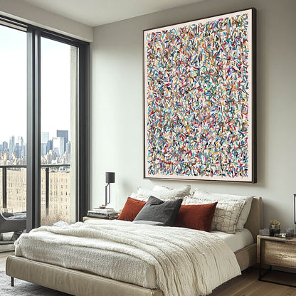 Textured Abstract Confetti Painting | Modern Multicolor Vibrant Wall Art for Home Decor #AA 060