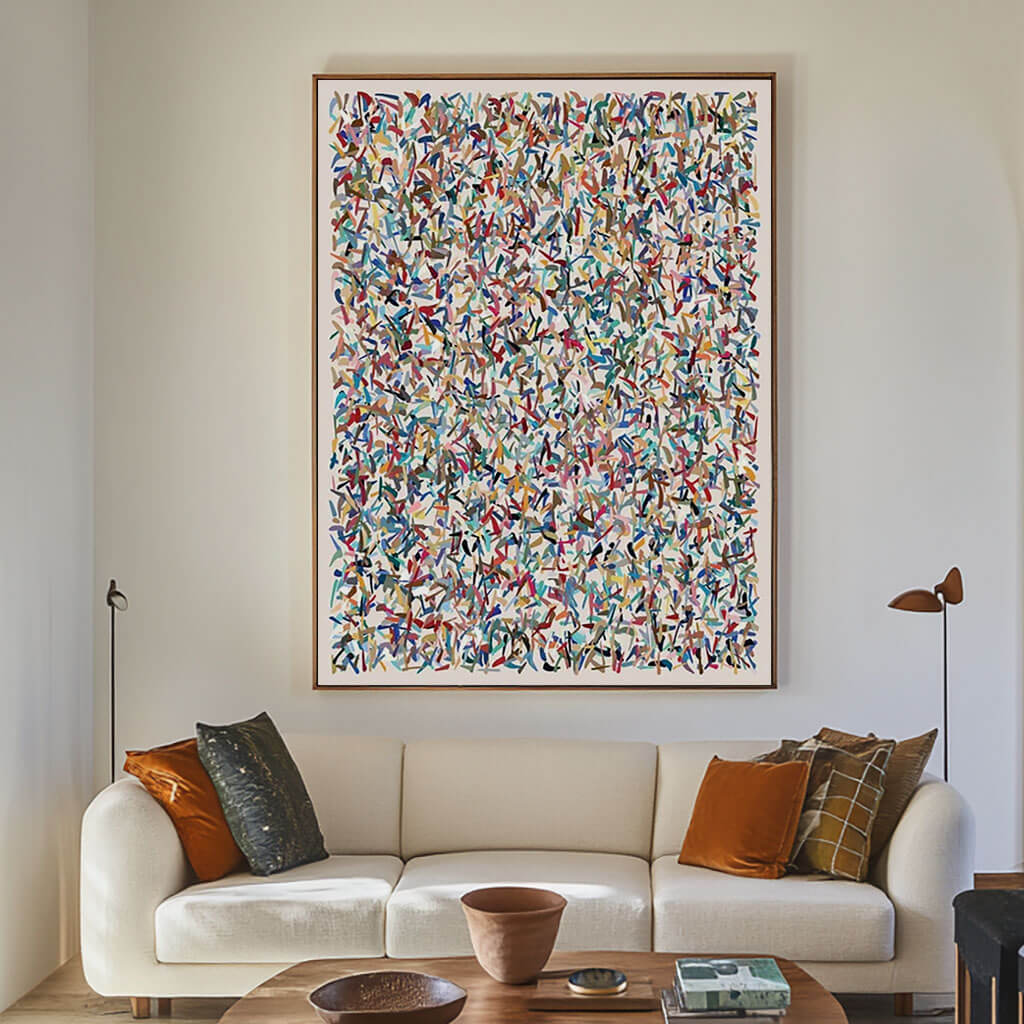 Textured Abstract Confetti Painting | Modern Multicolor Vibrant Wall Art for Home Decor #AA 060
